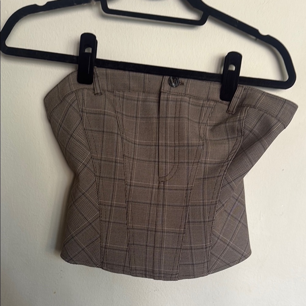 Zara Gray Pencil Crop Top Mini